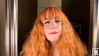 Red Haired Thot plays into the restroom while the dude is at work - Anal sex