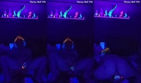 FTM Rave Bitch Gushes Hard on Glowing Alien Cock Destroyed