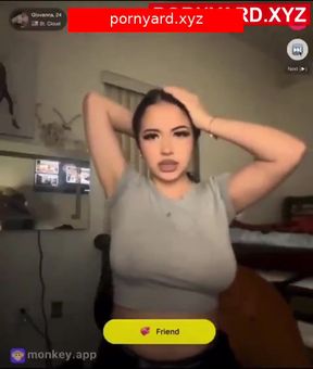 Curvy blonde webcam girl gets hot and flashes her tits in public