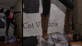 Alice trampling while telling her day (two cameras)