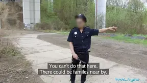 Public Sex Blonde runs from Police after fucking outdoors