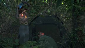 step mom’s secret masturbation in share tent turns taboo fuck!