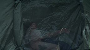 step mom’s secret masturbation in share tent turns taboo fuck!