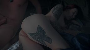 step mom’s secret masturbation in share tent turns taboo fuck!