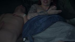 step mom’s secret masturbation in share tent turns taboo fuck!