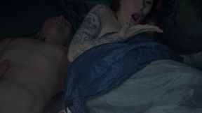 step mom’s secret masturbation in share tent turns taboo fuck!