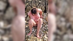 Return to Naturist Beach, Find Wife Stuffing Pussy&#x1F32E;&#xFE0F; with Dildo, Pissing Finale Part 2