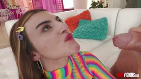 Petite Julia James Gets Horny Until Swallows Cum From A Big Cock