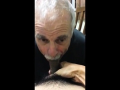 Old daddy give me blowjob and eat my cum