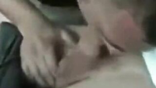 Stroking my cock outdoors, car door open for a curious cocksucker.