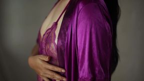 My  purple Satin silk Dress