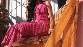 Vannesa models the wrinkled soles of her feet (7)