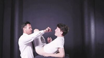 Twink tied up and dominated by a daddy to be dicked down