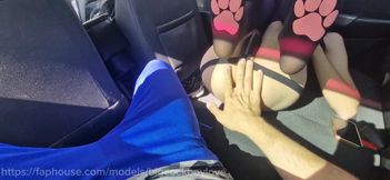 Hard fucking on the highway in the tight ass of a young student without a condom