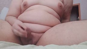 Chubby masturbation. 2 Orgasms in a row!