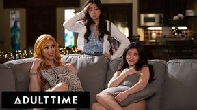 ADULT TIME - Horny&#x1F975; Stepmom Lauren Phillips Gets Caught Lesbians 3-Way with Stepdaughters Bully!