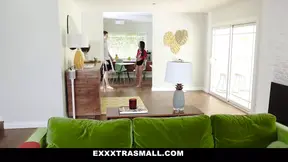 Hairy teen chick rides big dick in 18+ doggystyle