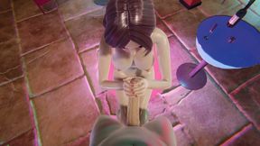 Nakai Yukino Pool Party in a Bikini No Hands Blowjob Wet Titjob and Face Cumshot with Sitting Handjob in 3D Hentai