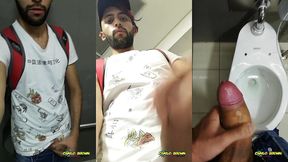 jerking off my big uncut cock at the mall s public bathroom - camilo brown