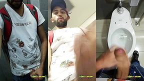 jerking off my big uncut cock at the mall s public bathroom - camilo brown