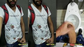 jerking off my big uncut cock at the mall s public bathroom - camilo brown