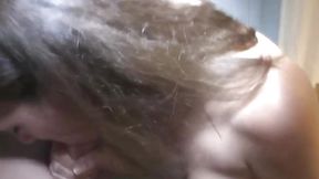 Sexy teen slut sucks on hard cock in a POV scene