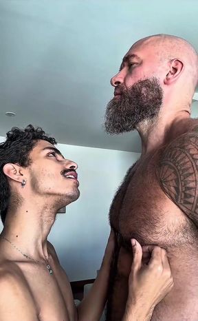 Feet, Big White Cock, Raw Sex and Size Differences with a Sexy Russian Bear