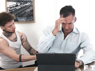 Shaggy DILF Silver Steele has FTM homosexual sex w Atlas Alexander
