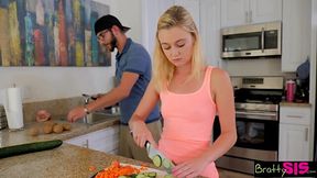 Lovely stepsister Kenzie Kai gives her head and gets fucked hard