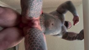 Tattooed Muscle Man Gets a Facial