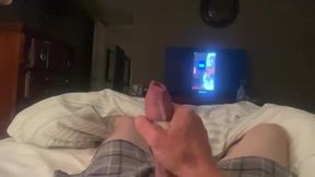 Me and my Cumload screen mirroring in background
