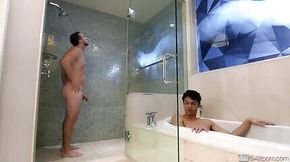 Step daddy is taking a shower!