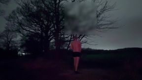 Wanking cock naked in public
