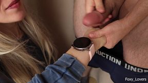 smartwatch fetish - fitness girl gets cum on her wristwatch