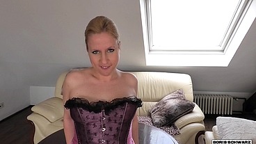 Creampie for naughty bareback slut