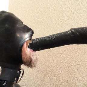 Rubber Pig Throat Fucked by Machine : Slime Edition