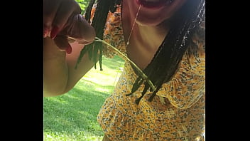 Hidden porch blowjobs with peeing and xixi fun