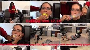 High Power Attorney Samantha Grace pays for tight bondage and mouth filling gags