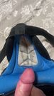 Using my hockey goalie jock strap as a cum rag