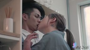 Lin Misses Work And A Colleague Comes To Her And Fucks Her