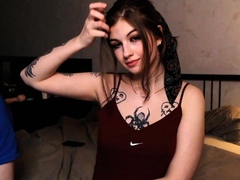Amateur webcam babe showing her sexual goods