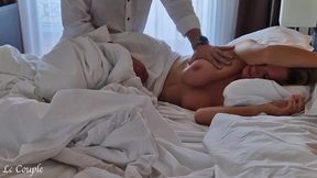 Husband returns from work to surprise fuck his wife in bed - real footage