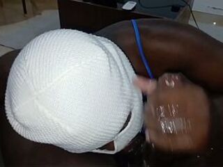 Afro homosexual crossdresser sucking and getting banged by large ebony weenie - Sweetpebx - 2025