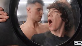 Laundry lust with a very submissive floppy-haired twink, Cristiano