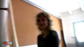 skinny french blonde milf fucked in the ass for money in the wharehouse