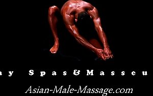 Gay asian oil massage by two young masseurs