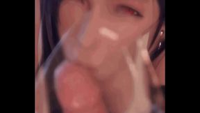 Tifa Lockhart Gives Saliva-Drenched Deepthroat blowjob in 3D Anime Glory
