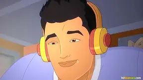 Savita Bhabhi - Busty mature cartoon indian woman sucks the dick of two young guys