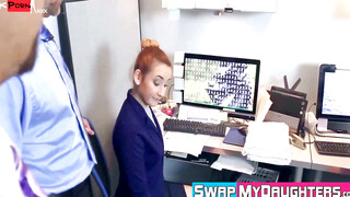 SwapMyDaughters.com - Gigi Flamez and Katalina Mills get pounded in the office by hug