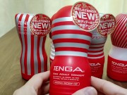 【個人撮影】人生初のTENGAで大量射精(*'ω'*)　締め付けがすごくてびっくりしました、、、　hentai Japanese Amateur Hand Job CUM